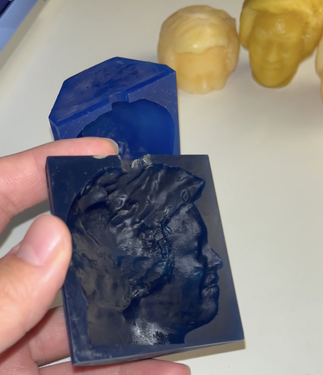 One half of the candle mold I 3D printed. Resin printers > FDM