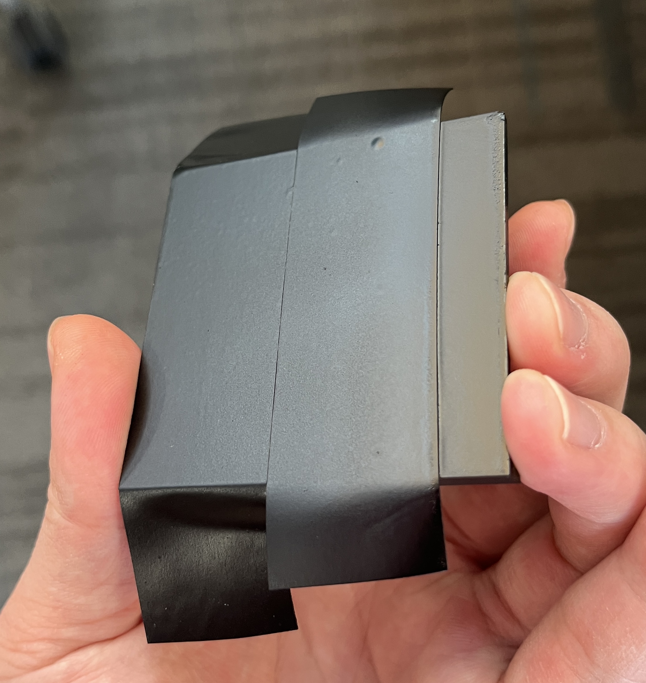 Holograph plate taped (left) and spray painted (right)