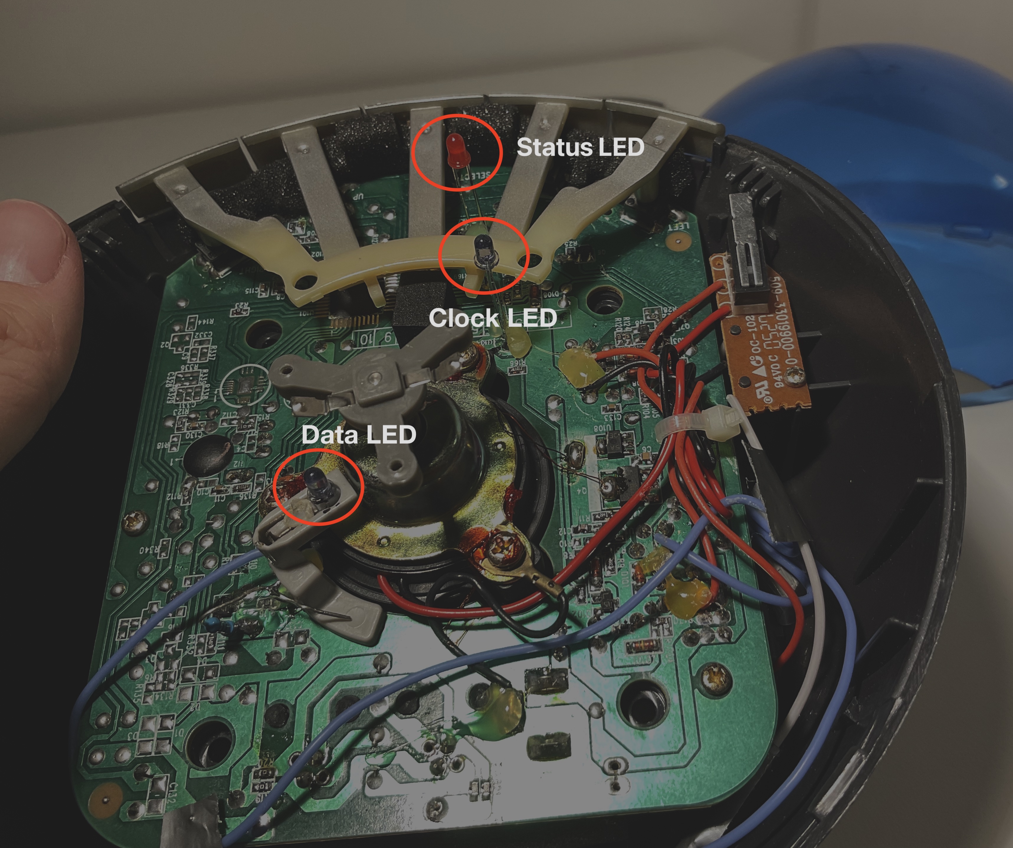 All LEDs inside the infoglobe, labeled