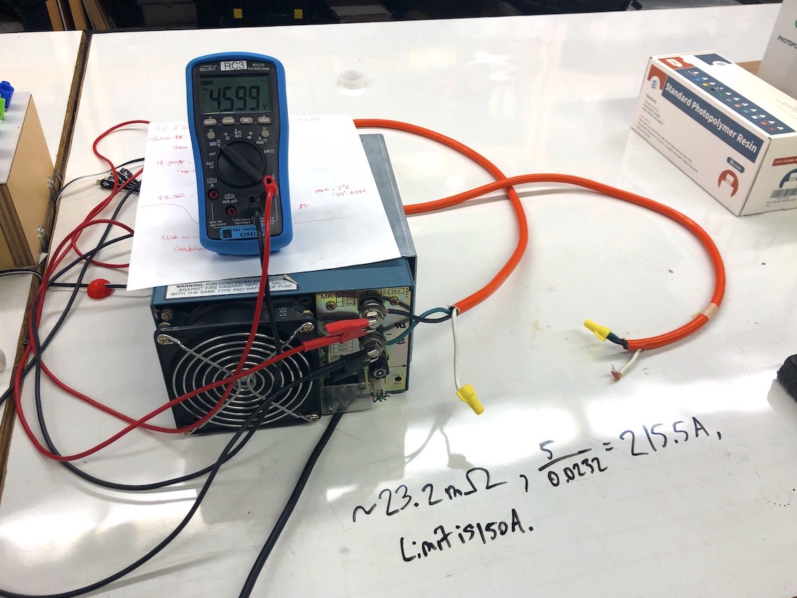 A snapshot of the rising voltage of our 2-strand shunt