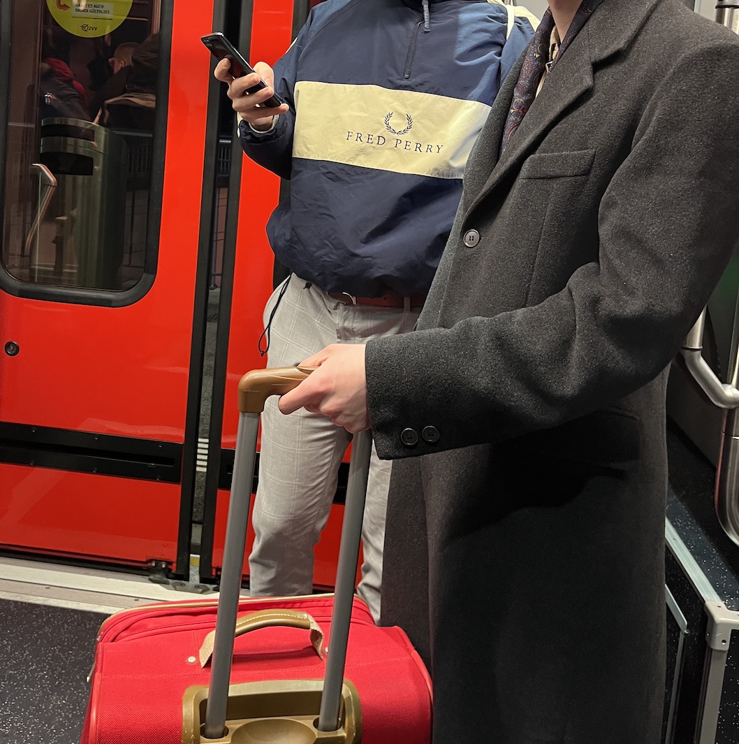 A couple friends going to the airport